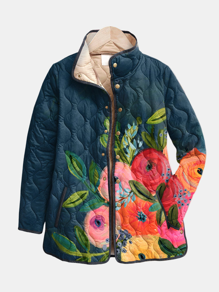 AVELOIRE | Veste matelassée à fleurs peintes Camille