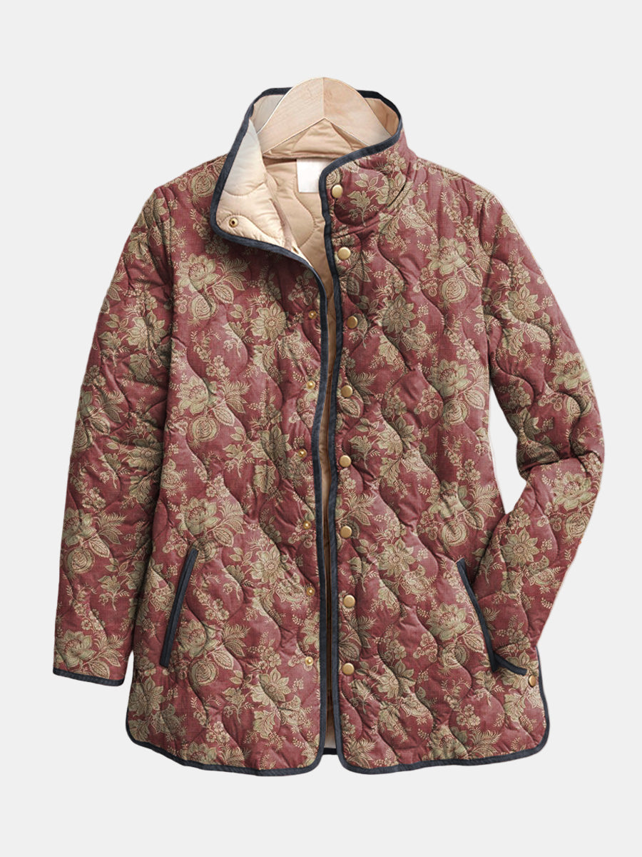 AVELOIRE | Veste matelassée Damas prune Sophie