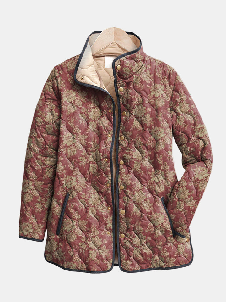 AVELOIRE | Veste matelassée Damas prune Sophie