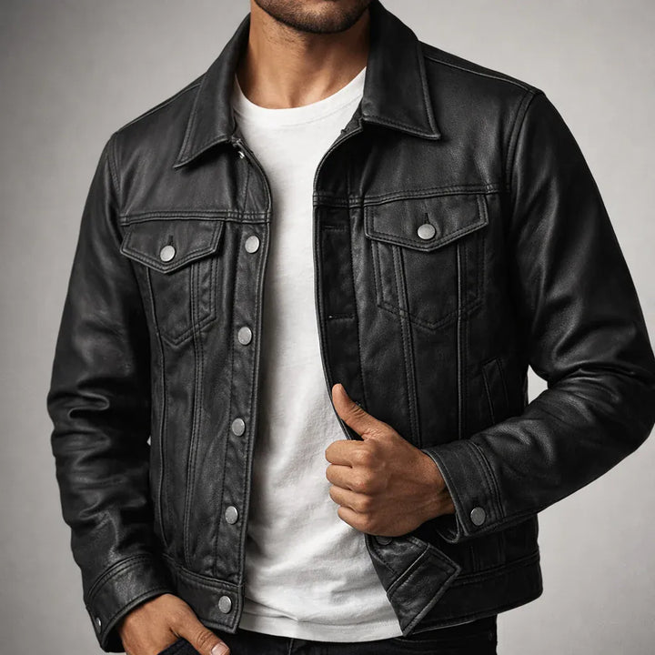 Veste en Cuir Vintage DONACCI