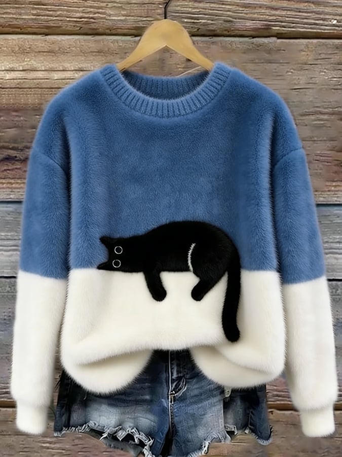 Belinda - Pull oversize avec motif de chat