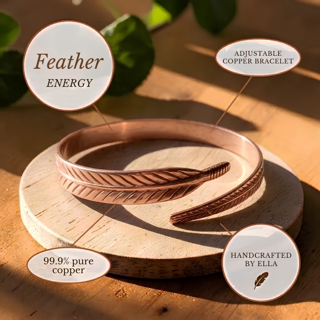 Bracelet en cuivre plume – Aveloire Paris