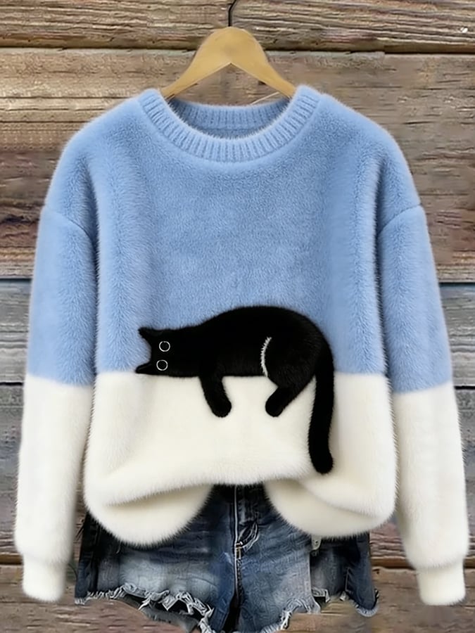 Belinda - Pull oversize avec motif de chat