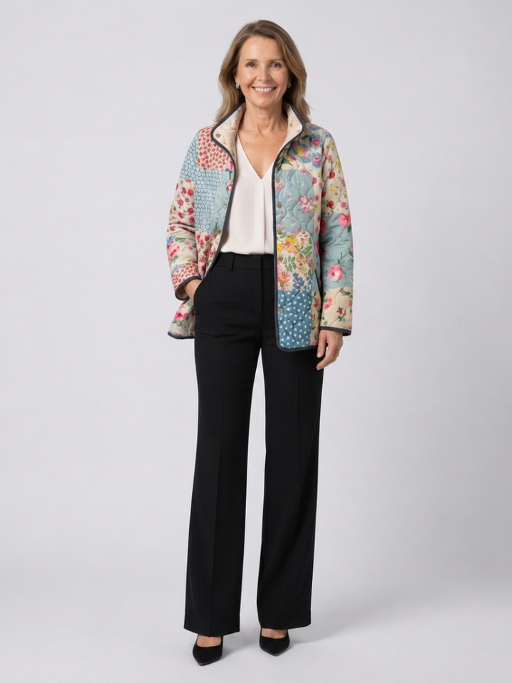 AVELOIRE | Veste matelassée patchwork fleurie Chloé