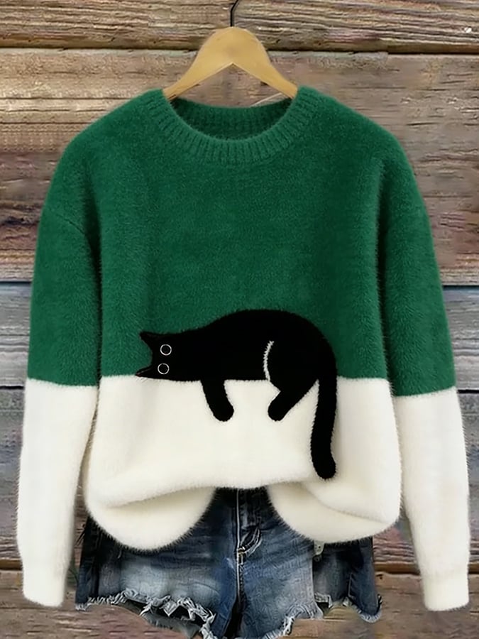 Belinda - Pull oversize avec motif de chat