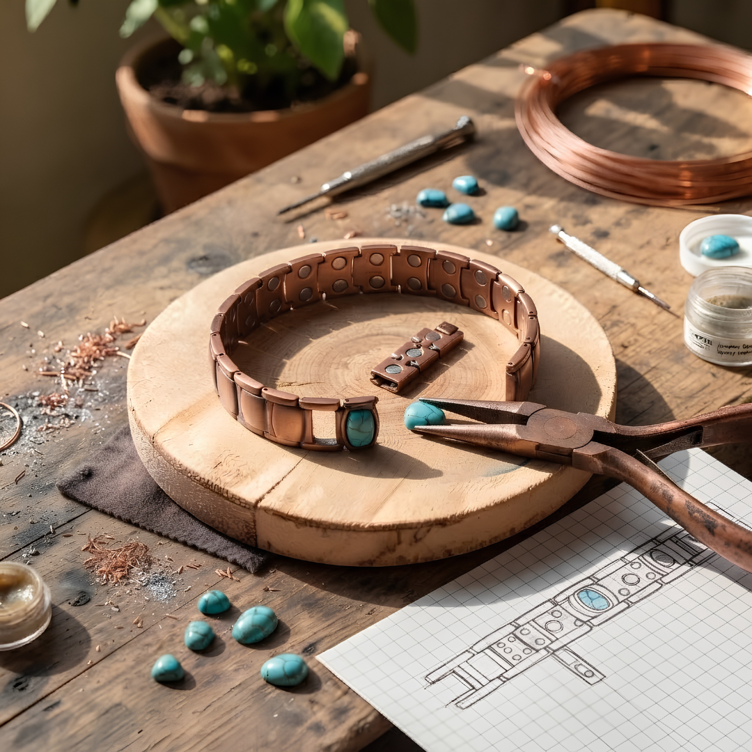 Bracelet en cuivre Lantana, grand modèle
