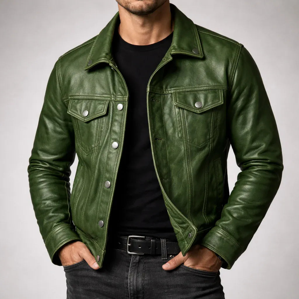 Veste en Cuir Vintage DONACCI
