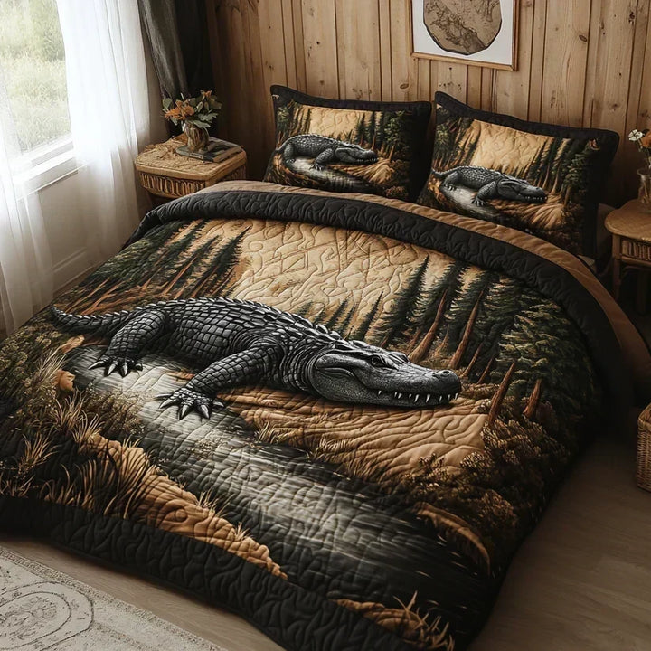 Parure de lit matelassée 3 pièces – Animaux de la forêt