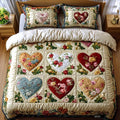 Parure de lit matelassée 3 pièces – Cœurs amoureux
