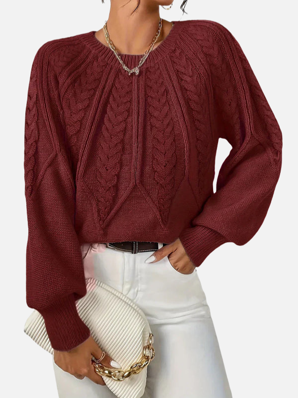 Mette | Pull en maille torsadée à col rond