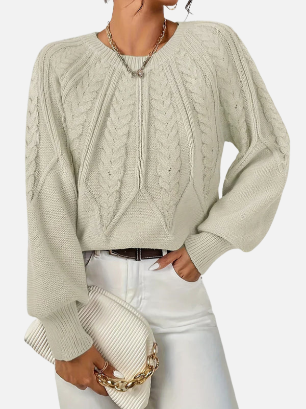 Mette | Pull en maille torsadée à col rond