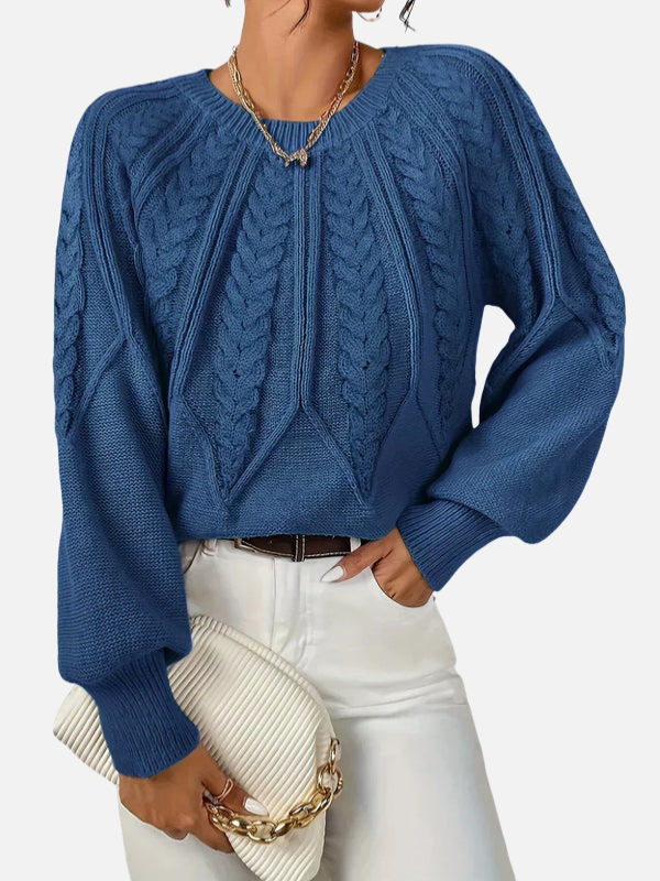 Mette | Pull en maille torsadée à col rond
