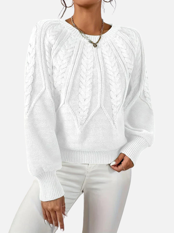 Mette | Pull en maille torsadée à col rond
