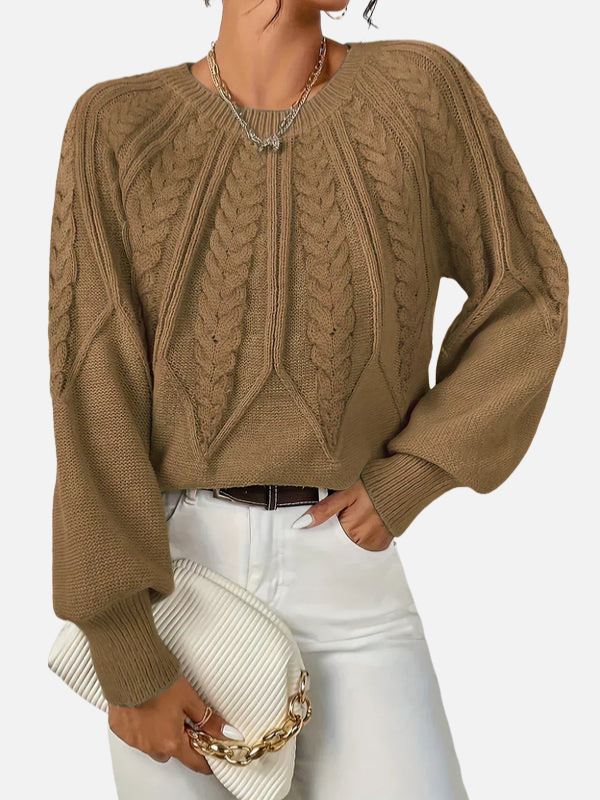 Mette | Pull en maille torsadée à col rond