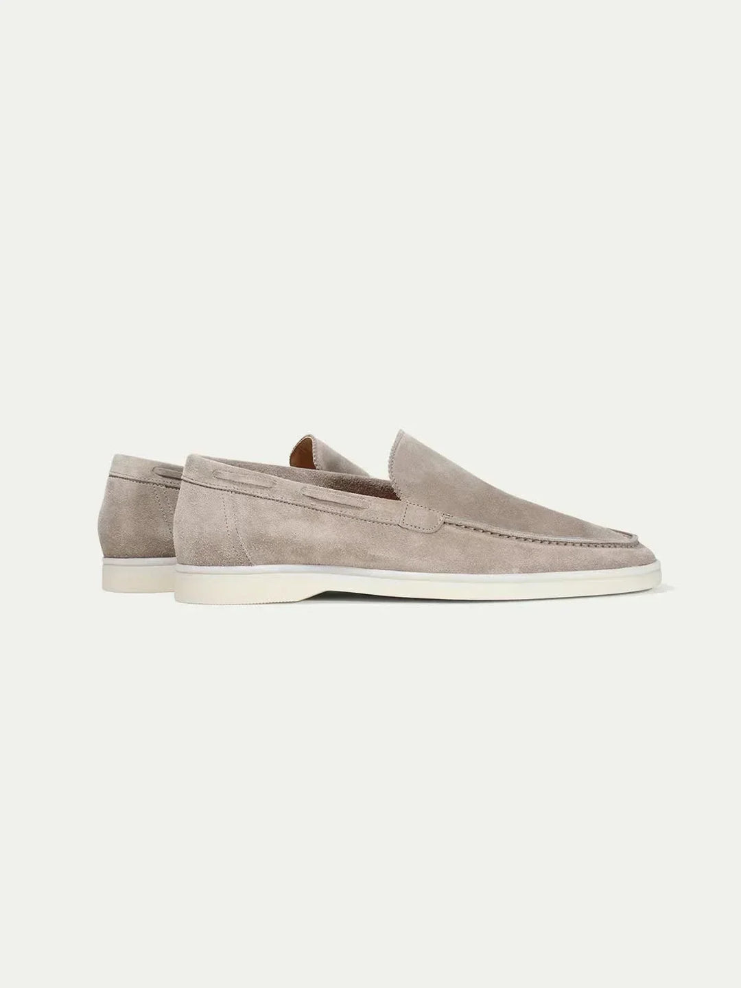 Mocassin en daim classique gris clair