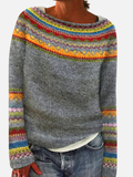 Lene | Pull en tricot à motifs avec empiècement