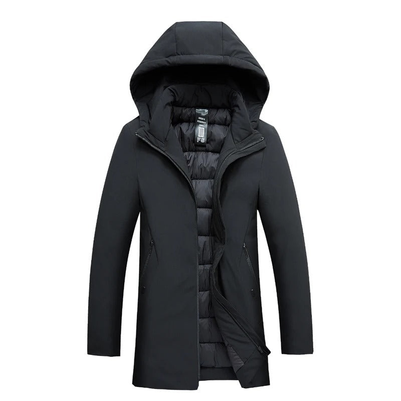 Herre Vandafvisende Hættejakke til Vinter, Slim Fit