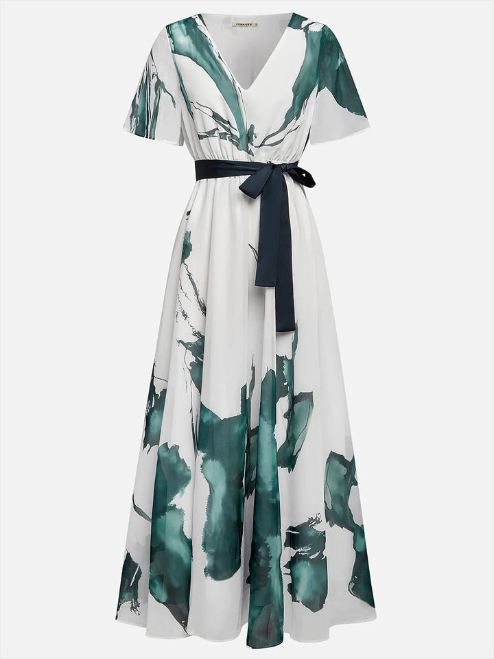 Nayla™ | Robe longue à motif aquarelle