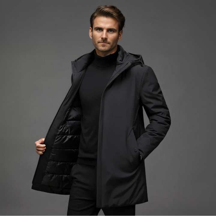Herre Vandafvisende Hættejakke til Vinter, Slim Fit