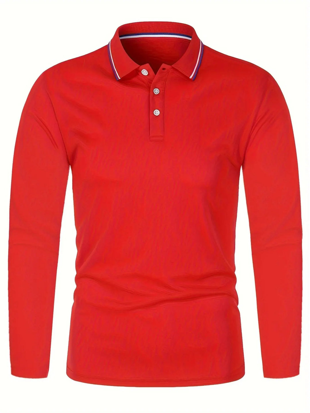 Polo à manches longues pour hommes avec patte de boutonnage et col contrasté | Aveloire Paris