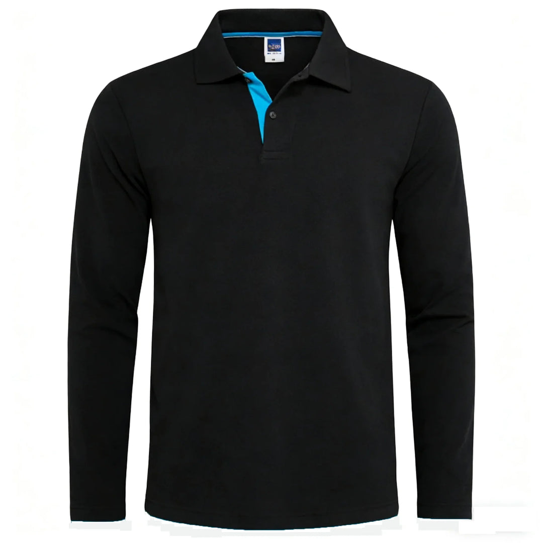 Polo à manches longues pour hommes avec patte de boutonnage et détails contrastés | Aveloire Paris
