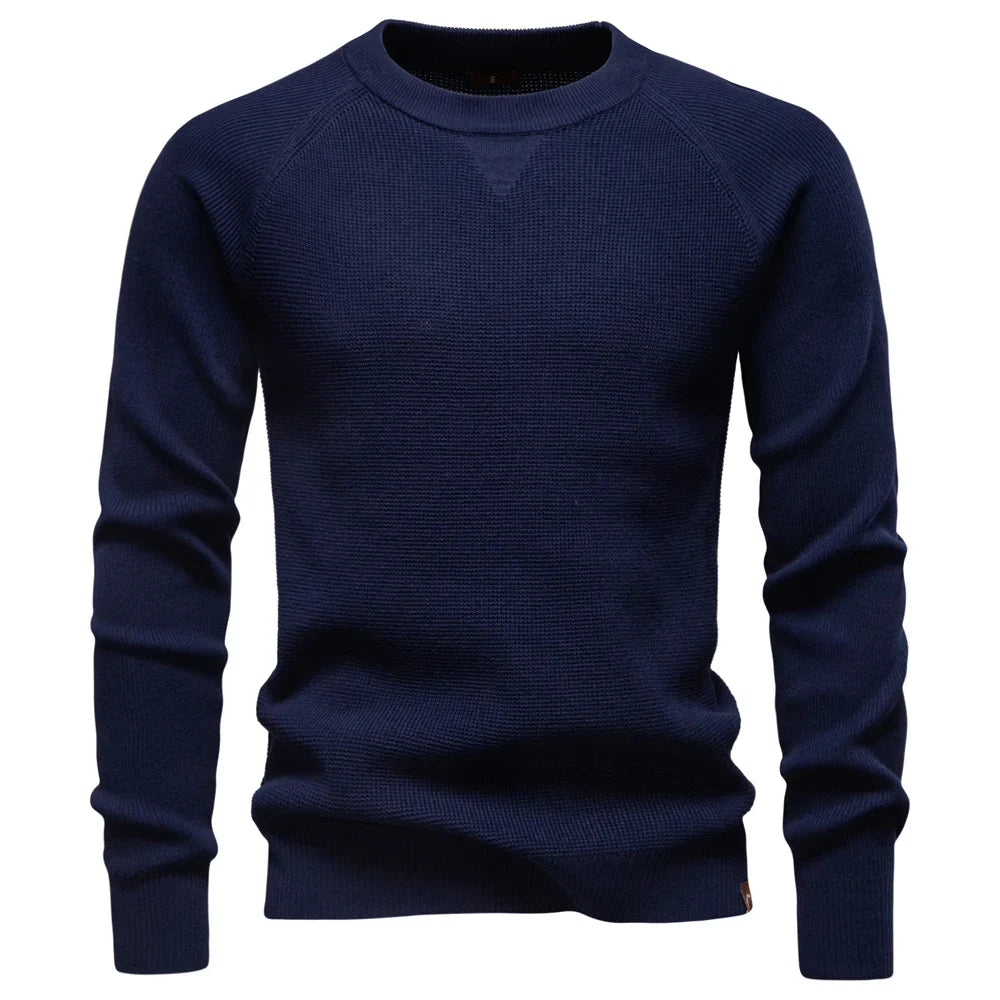 Pull en tricot pour hommes avec col rond et manches raglan | Aveloire Paris