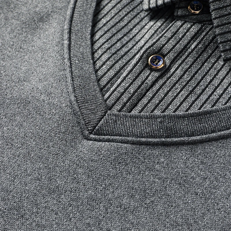 Pull 2-en-1 pour hommes avec col de chemise et décolleté en V | Aveloire Paris