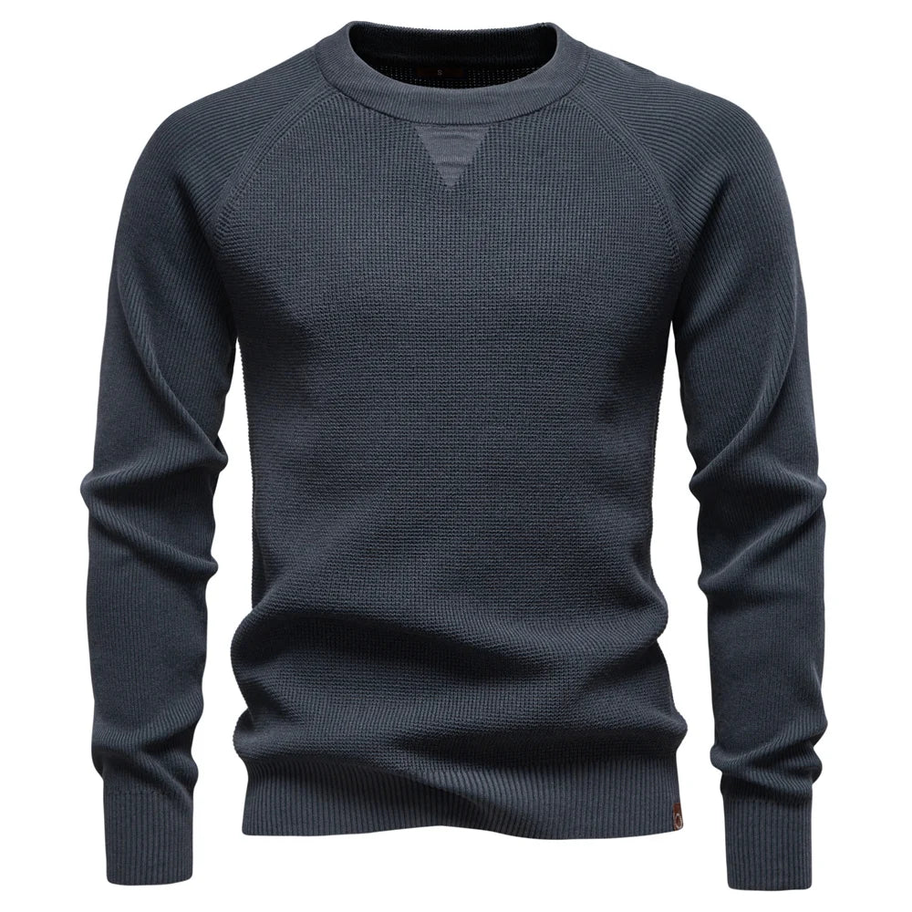Pull en tricot pour hommes avec col rond et manches raglan | Aveloire Paris