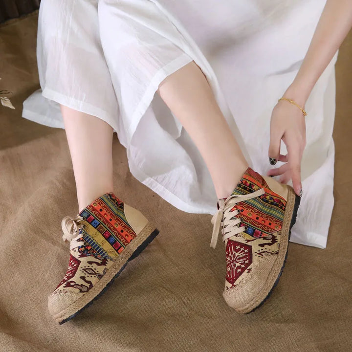 Zara | Chaussures à lacets chevilles tissées Boho