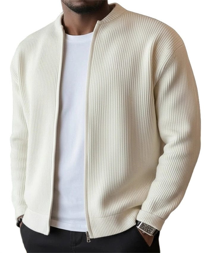 Cardigan zippé côtelé DONACCI