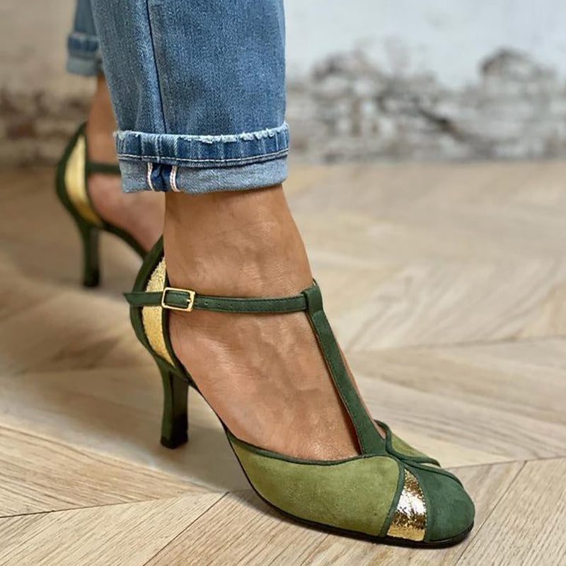 Carley™ - Hauts à talons en T, patchwork