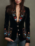 Apolline | Blazer brodé fleuri multicolore