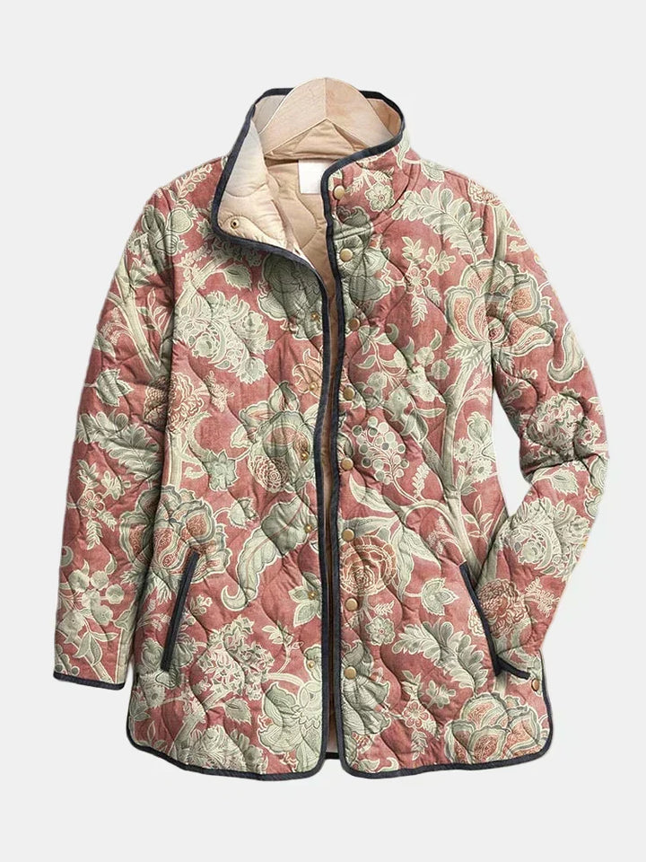 AVELOIRE | Veste matelassée Damas terracotta Pauline