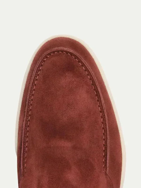 Mocassin en daim classique bordeaux