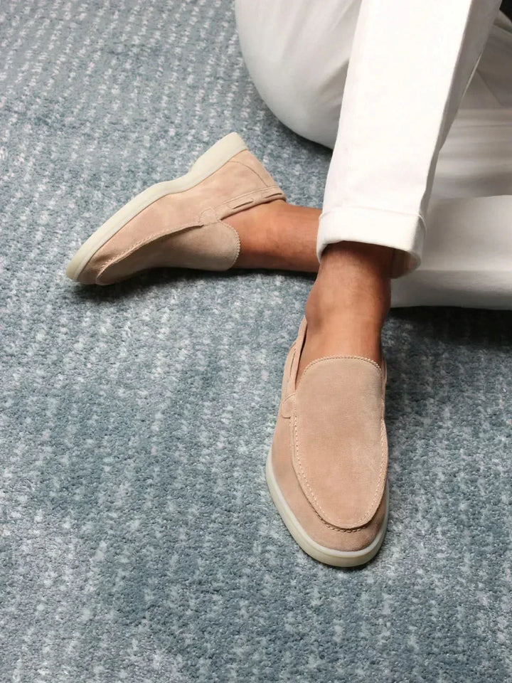 Mocassin en daim classique beige