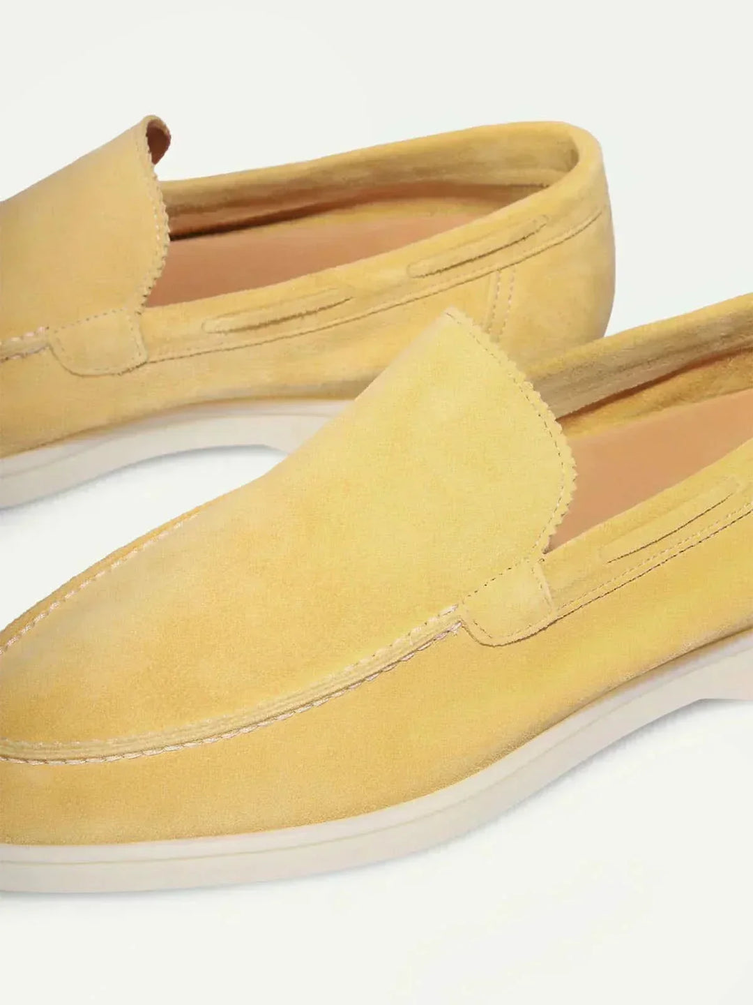 Mocassin en daim classique jaune citron