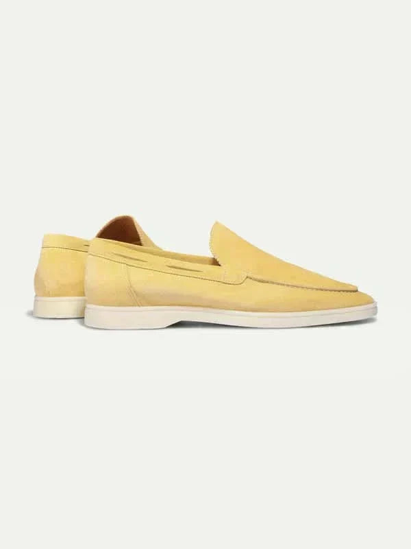 Mocassin en daim classique jaune citron
