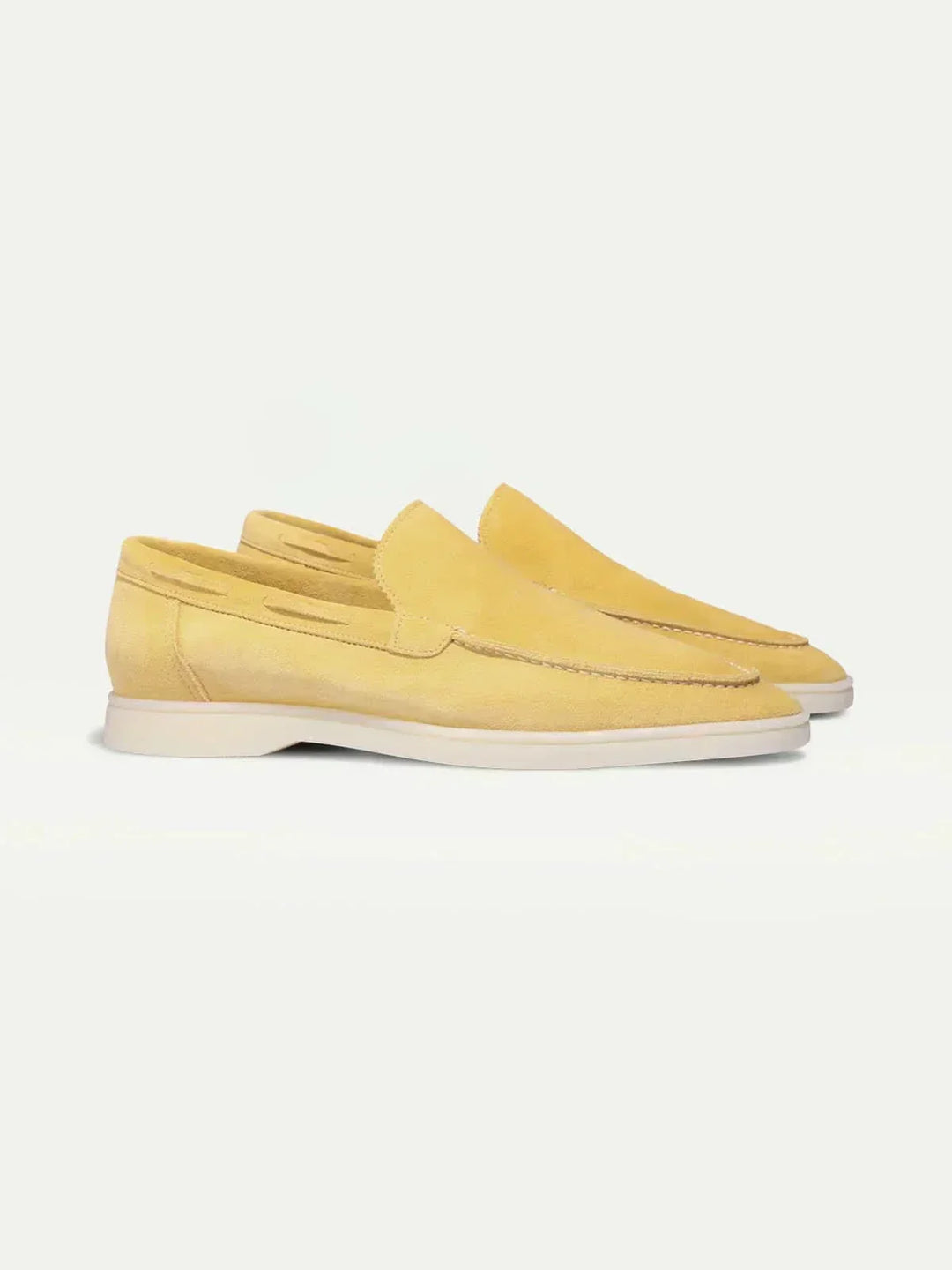 Mocassin en daim classique jaune citron